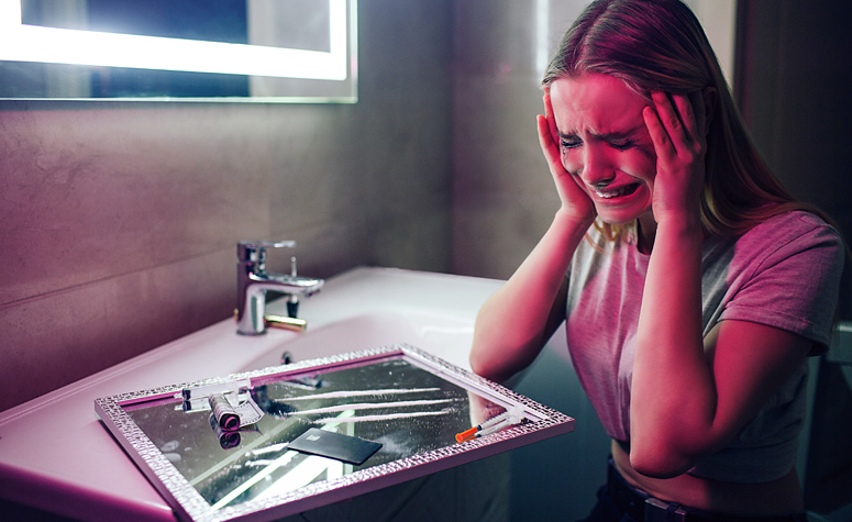 Women desperately struggling with her crack addiction and wishing to stop